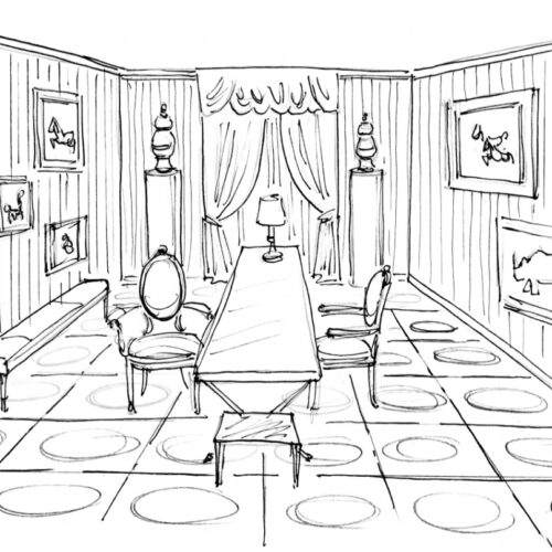 James Andrew sketch for Rooms with a View