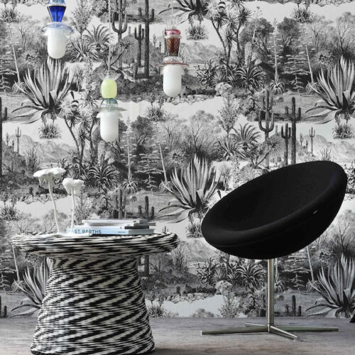Pierre Frey black and white Pampa walllpaper