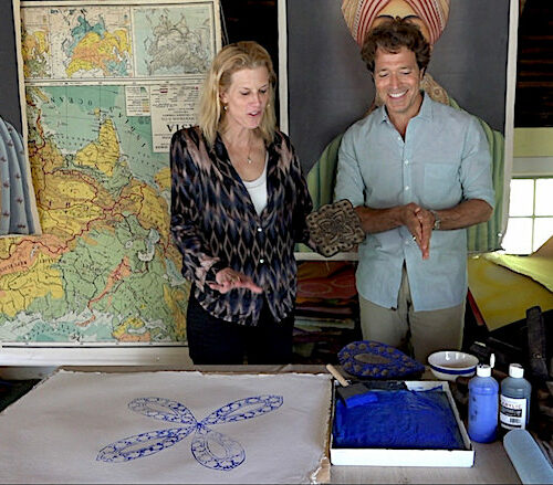 Susanna Salk and John Robshaw in his Connecticut studio