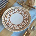Hand painted bamboo plate via Quintessence
