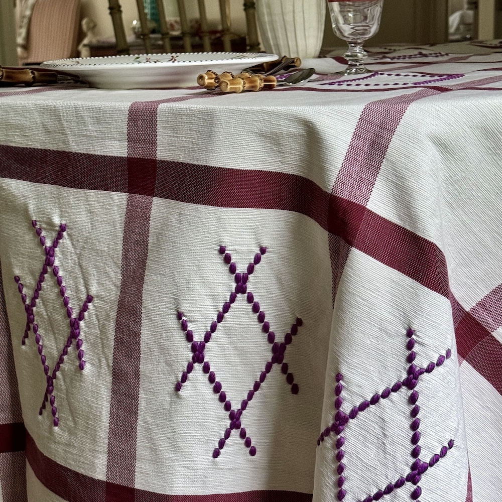 Cross Patch tablecloth via Quintessence