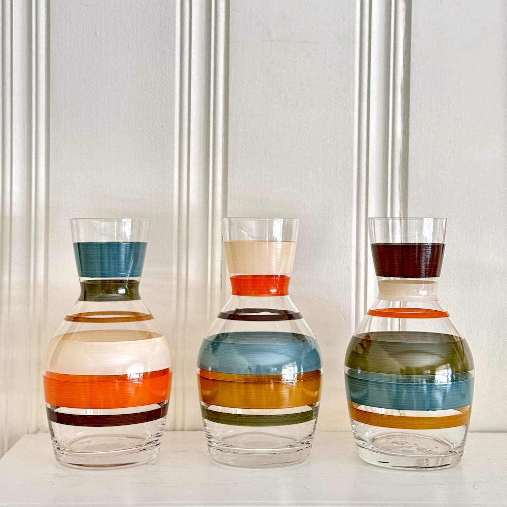 Portofino striped carafes via Quintessence