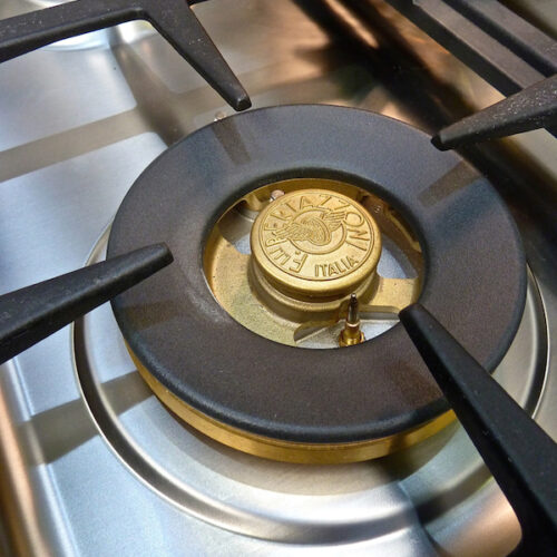 Bertazzoni logo on burner at the AD Home Design Show