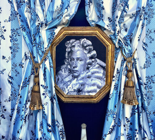Charles de Beistegui in Tim Corrigan's Legends window