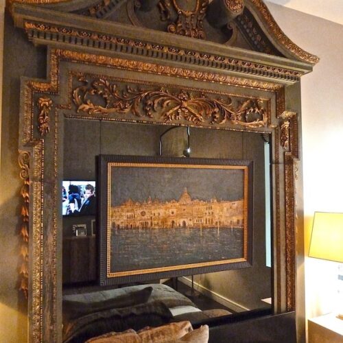 carved wood headboard